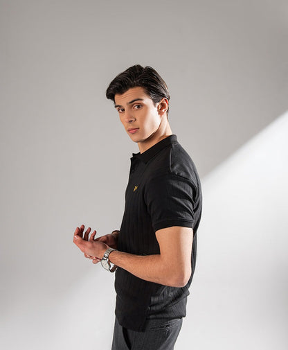 Charcoal Drop Needle Polo